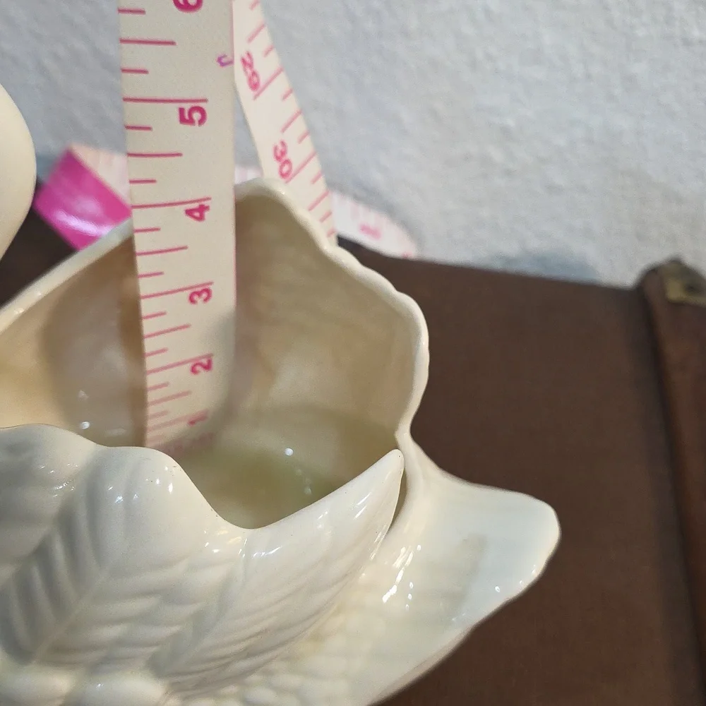 Vintage Holland Mold Swan Ceramic Planter Vase/Candy Dish 7” White  Pearlescent - Picture 6 of 10